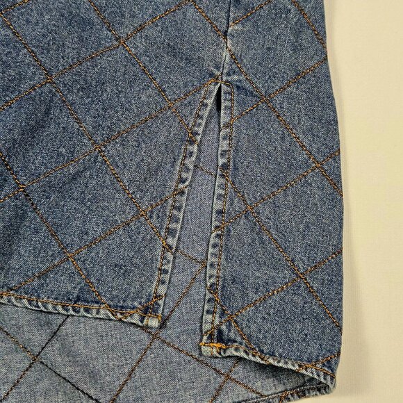 Entro Quilted Denim Button Up Shirt Women’s Western Vintage Vibe Casual S - Picture 10 of 12